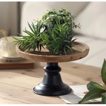 صحن خشب بقاعده معدن على الطرز الاوربي 8112 صحن خشب بقاعده معدن على الطرز الاوربي 8112