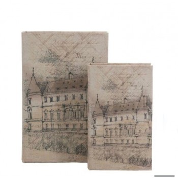 طقم كتاب خشب بتصميم أوربي حجمين مختلفين 7482