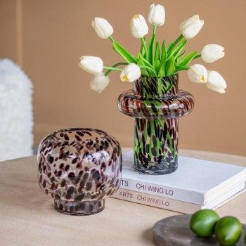 فازه زجاج شفاف بنمط عصري مثالي لديكور المنزل متوفر شكلين 7475