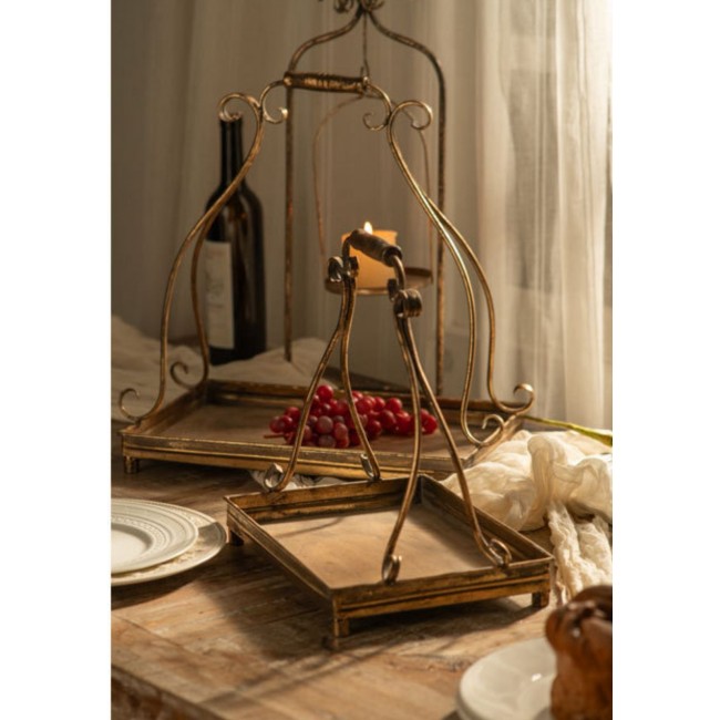 طقم سله معدن بنمط  أوربي فاخر 2 قطعه 7890