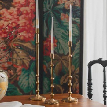 شمعدان معدن ذهبي مودرن متوفر 3 احجام 7490