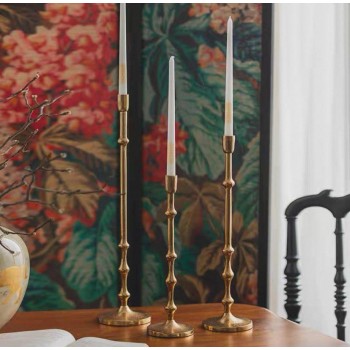 شمعدان معدن ذهبي مودرن متوفر 3 احجام 7490