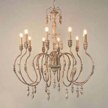 ثريا سقفيه فاخره معدن مشغوله يدويا وخشب بتصميم أوربي 90021