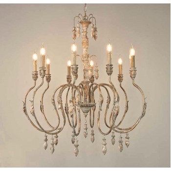 ثريا سقفيه فاخره معدن مشغوله يدويا وخشب بتصميم أوربي 90021