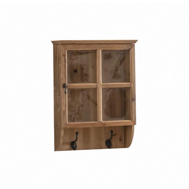 رف جداري خشب طبيعي علاق معدن L8126