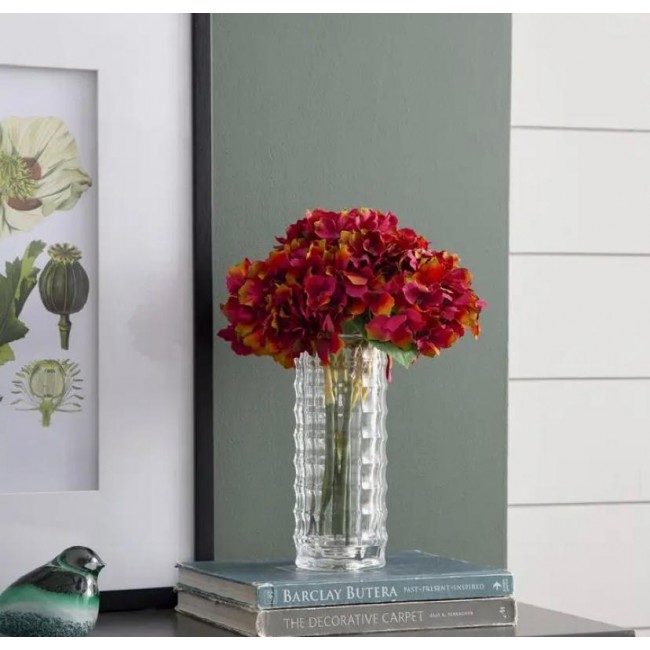 غصن ورد فوشيا ببتلات اللوان مزدوجه 7684