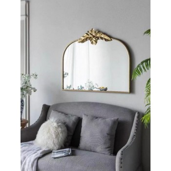 مرايا جداري بإطار ذهبي معدن بتصميم أوربي كلاسيك 7711 برتفاع 89cm