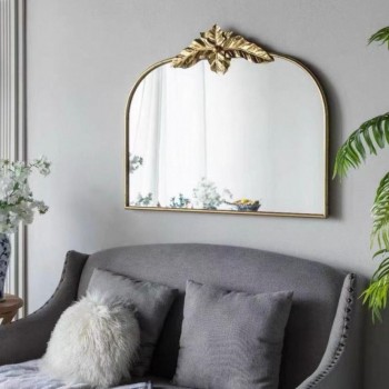 مرايا جداري بإطار ذهبي معدن بتصميم أوربي كلاسيك 7711 برتفاع 89cm