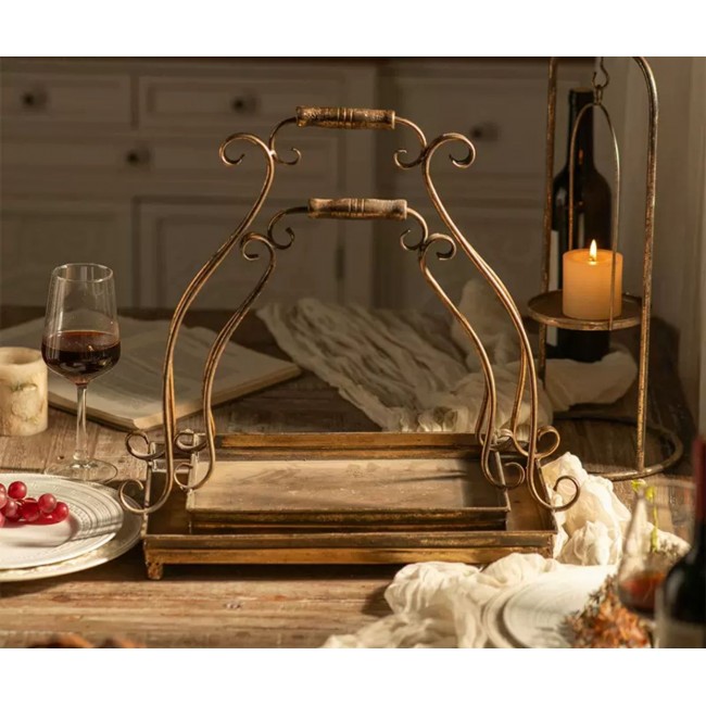 طقم سله معدن بنمط  أوربي فاخر 2 قطعه 7890