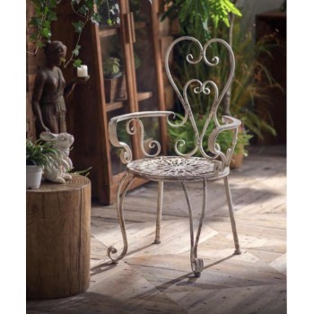 كرسي معدن مشغول يدويا للحدائق على الطراز الفرنسي 8090