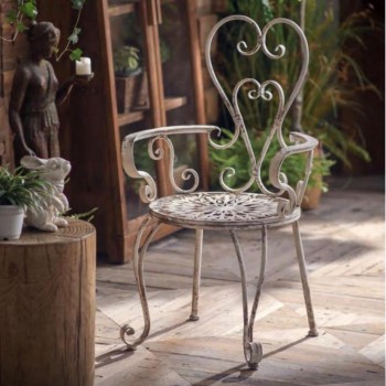 كرسي معدن مشغول يدويا للحدائق على الطراز الفرنسي 8090