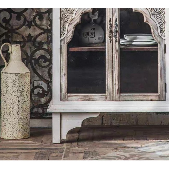 كونسول جداري من الخشب الطبيعي منحوت يدويا مثالي لديكور المنزل 8158