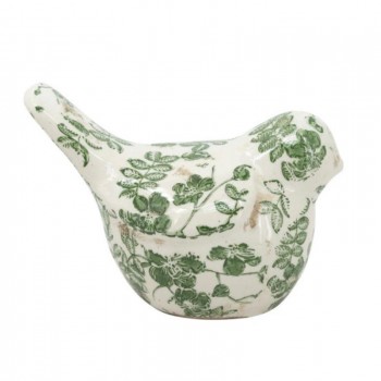 تحفة عصفور سيراميك بزخارف ورد ريفي مثالي لديكور المنزل 7444