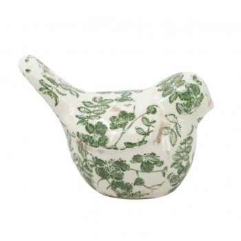 تحفة عصفور سيراميك بزخارف ورد ريفي مثالي لديكور المنزل 7444