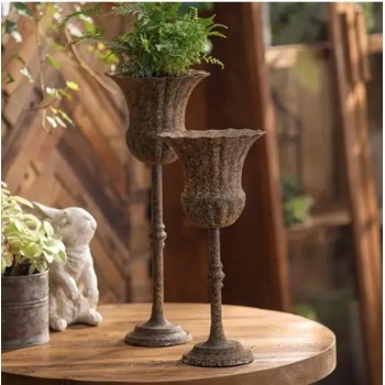 مركن نباتات معدن معتق بتصميم أوربي متوفر حجمين 8138