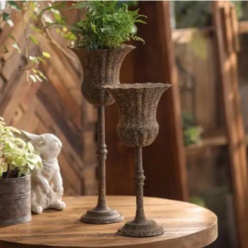 مركن نباتات معدن معتق بتصميم أوربي متوفر حجمين 8138