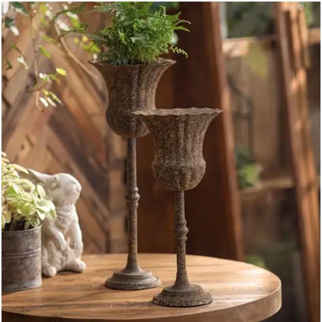 مركن نباتات معدن معتق بتصميم أوربي متوفر حجمين 8138