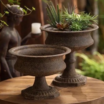 مركن نباتات معدن معتق على الطراز الاروبي متوفر الحجمين 8136