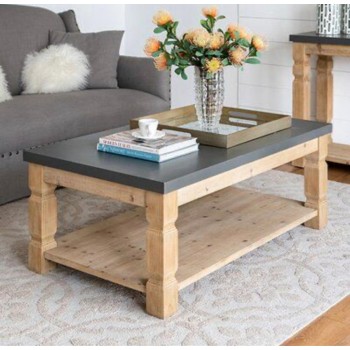 طاولة قهوه وسط من خشب طبيعي تصميم أوربي فاخر مثالي لديكور المنزل 7766