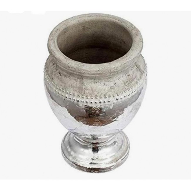 فازه فخاريه باللون فضي ملائم لديكور المنزل7519 فازه فخاريه باللون فضي ملائم لديكور المنزل7519