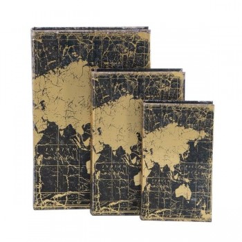 طقم كتاب ديكور بتصميم خريطه متوفر 3 احجام 7481