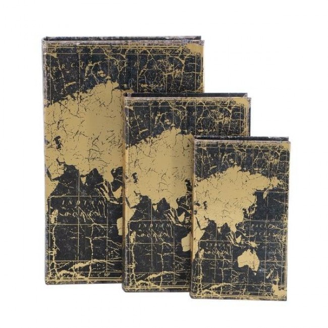 طقم كتاب ديكور بتصميم خريطه متوفر 3 احجام 7481