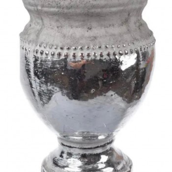 فازه فخاريه باللون فضي ملائم لديكور المنزل7519