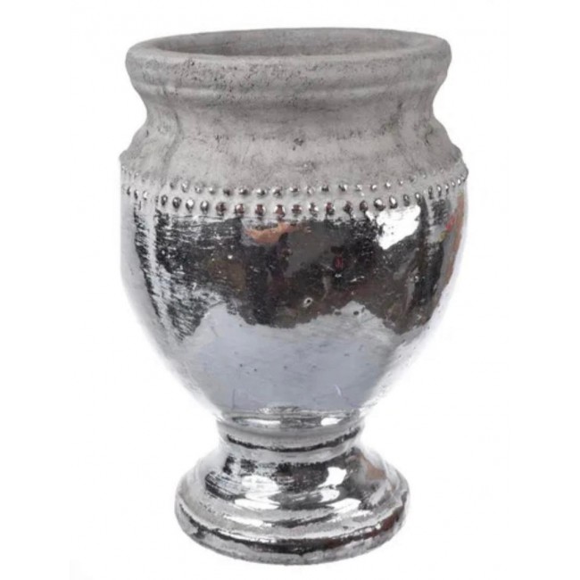 فازه فخاريه باللون فضي ملائم لديكور المنزل7519 فازه فخاريه باللون فضي ملائم لديكور المنزل7519
