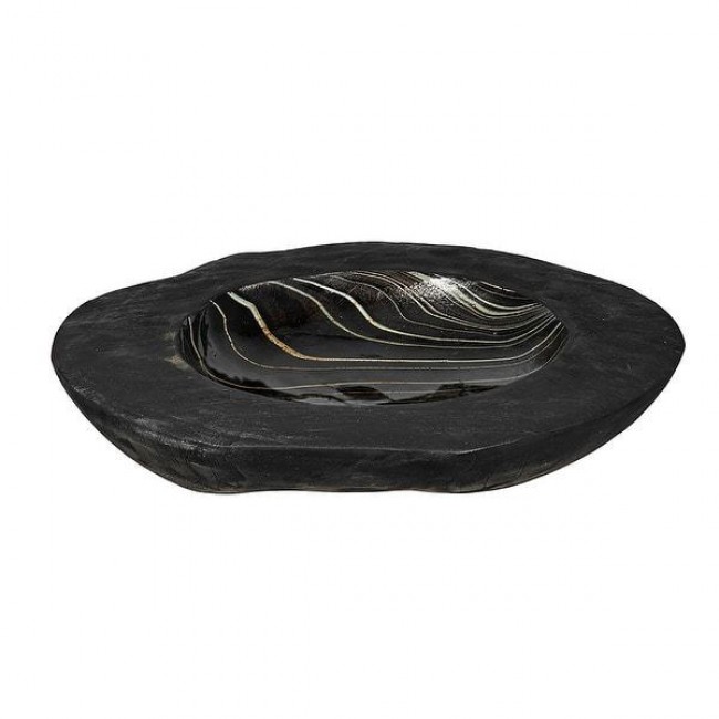 صحن تقديم خشب أسود مثالي لديكور المنزل 7579