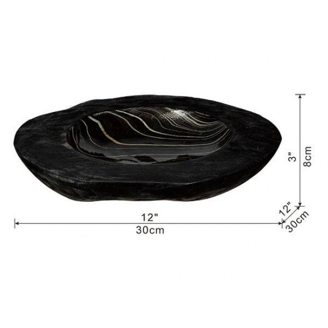 صحن تقديم خشب أسود مثالي لديكور المنزل 7579