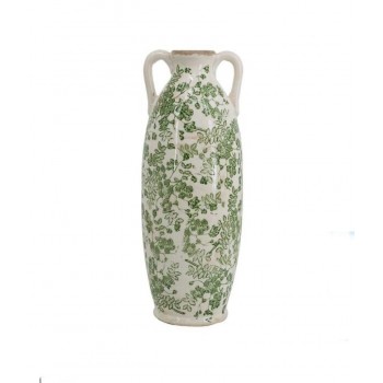 فازه سيراميك بنقوش الورد الخضراء فينتج ستايل 7447برتفاع 39.5cm فازه سيراميك بنقوش الورد الخضراء فينتج ستايل 7447برتفاع 39.5cm