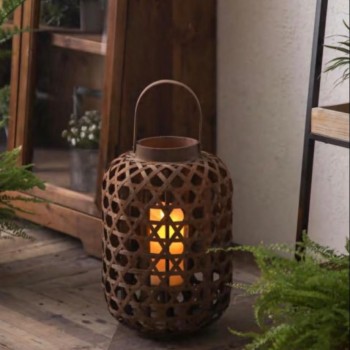 فانوس مصنوع من الخيزران الطبيعي على الطراز ريفي 8085