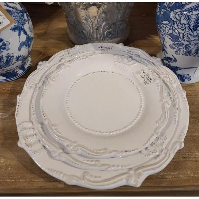 صحن سيراميك فاخر لمائده طعام بتصميم تاج متوفر 3 احجام 7623