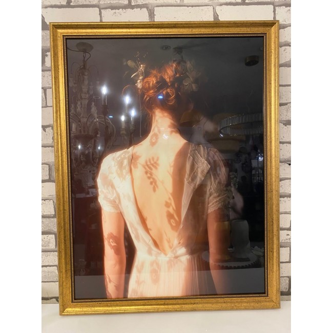 لوحه جداريه كالنفس باطار خشبي ذهبي 7804-1