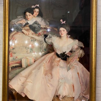 لوحه جداريه كالنفس باطار خشبي ذهبي 7804-3