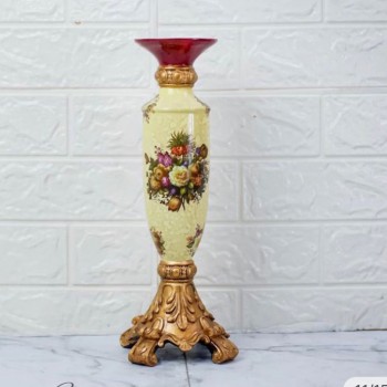 شمعدان سيراميك بتصميم اوربي -L5965