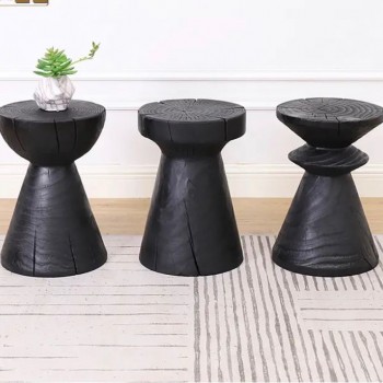 طاوله جانبيه اسود  خشب صلب تصميم مودرن متوفر بثلاث اشكال  -5507