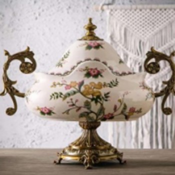  فازه سيراميك بغطاء كلاسيك فاخره -L5049