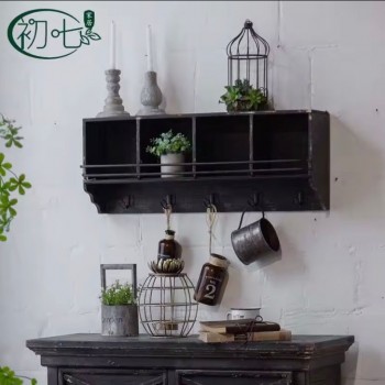 رف جداري اسود من خشب الطبيعي معتق -L4765 رف جداري اسود من خشب الطبيعي معتق -L4765