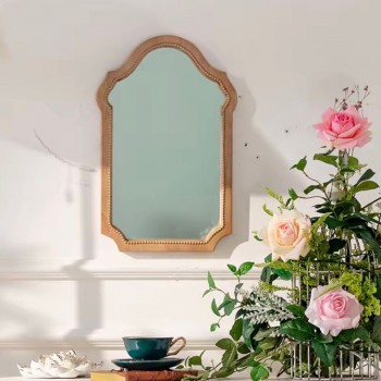 مرايا جداري بنمط فرنسي باطار خشب مزخرف -L4766 مرايا جداري بنمط فرنسي باطار خشب مزخرف -L4766