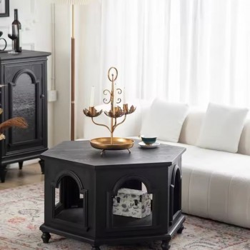 طاوله وسط مصنوع من الخشب الطبيعي حجم 90cm  -L5683