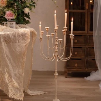 شمعدان معدن معتق على طراز الفرنسي مثالي لديكور المنزل -5661 شمعدان معدن معتق على طراز الفرنسي مثالي لديكور المنزل -5661