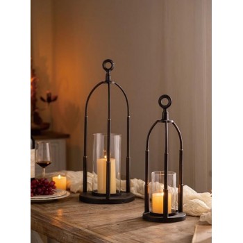 شمعدان فولاذي اسود رائع لحاملي الشموع متوفر حجمين -5717 شمعدان فولاذي اسود رائع لحاملي الشموع متوفر حجمين -5717