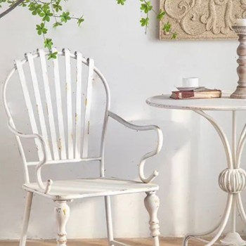 كرسي معدن نفر مشغول يدويا على الطراز الفرنسي -5655