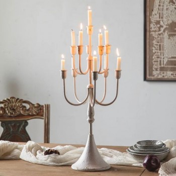 شمعدان حامل شموع معدن معتق  طراز اوربي انيق -4781