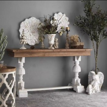 كونسول  مدخل خشب ريفي انيق L5761