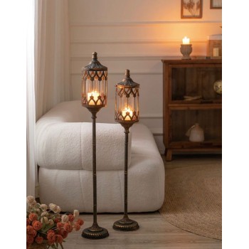 شمعدان معدن معتق بتصميم كلاسيك طراز اوربي متوفر الحجمين -5741 شمعدان معدن معتق بتصميم كلاسيك طراز اوربي متوفر الحجمين -5741