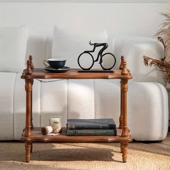 طاوله من الخشب الطبيعي بتصميم ارفف ملائم لديكور غرفة المعيشه -5747