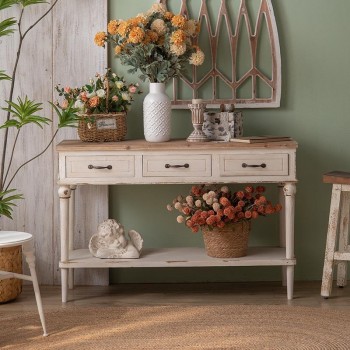 كونسول فنتيج ستايل خشب طبيعي بتصميم ريفي انيق مثالي لديكور المنزل- 5671