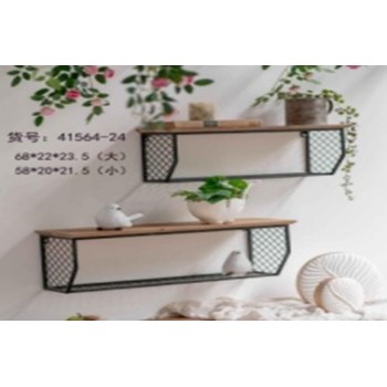 رف جداري معدن  انيق على طراز ريفي اوربي طقم 2 قطعه -L5690